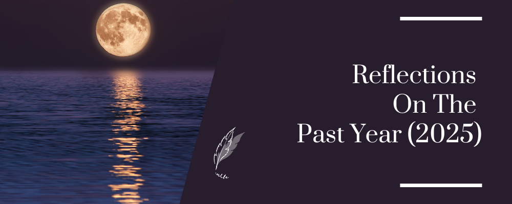 A moon reflecting as it rises at the end of the year 2025